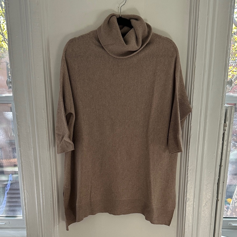 Aqua Taupe Cowl Neck Sweater